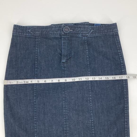 Marc Jacobs Womens Dark Wash Denim Jean Pencil Skirt Knee Length Bow Back Size 4 - Picture 7 of 9